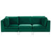 Beliani EVJA - Modulaire Sofa-Groen-Fluweel