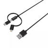 Philips DLC3104T/03 3-in-1 Oplaadkabel - Lightning USB-Kabel, Micro-USB, USB-C - 1,2 Meter - Zwart