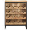 The Living Store Drankkast Ruw Mangohout - 62 x 33 x 78.5 cm - Massief mangohout - Gepoedercoat ijzer