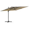 vidaXL Zweefparasol met aluminium paal 300x300 cm taupe