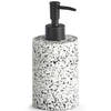 Zeeppompje/dispenser - kunststeen - terrazzo - 8 x 17 cm - Zeeppompjes