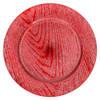 Kaarsenbord/onderbord - rood - kunststof - 33 cm - Kaarsenplateaus