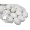 48x stuks decoratie eieren plastic - H6 cm - wit - Feestdecoratievoorwerp