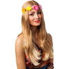 Carnaval/festival hippie flower power hoofdband met gekleurde bloemen - Verkleedhaardecoratie