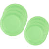 Santex Feest borden set - 40x stuks - licht groen - 17 cm en 22 cm - Feestbordjes