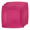 Santex feest bordjes vierkant fuchsia roze - karton - 10x stuks - 23 cm - Feestbordjes