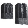 Set van 4x stuks kledinghoezen grijs 135/100 cm inclusief kledinghangers - Kledinghoezen