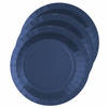 Santex feest gebak/taart bordjes - kobalt blauw - 30x stuks - karton - D17 cm - Feestbordjes