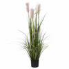 Mica Decorations - gras kunstplant - groen/roze - H120 x D45 cm - Kunstplanten