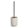 WC/Toiletborstel in houder keramiek - beige - D11 x 31 cm - Structure - Toiletborstels