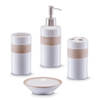 Zeller Badkamer/toilet accessoires set 4-delig - keramiek - Badkameraccessoireset