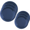 Santex Feest borden set - 20x stuks - kobalt blauw - 17 cm en 22 cm - Feestbordjes