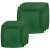 Santex Feestbordjes set - 40x stuks - donker groen - 18 cm en 23 cm - Feestbordjes