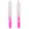 Nagelvijlen van glas 2x - roze - 14 cm - in hoesje - Nagelvijlen