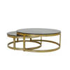 Light & Living - Salontafel MILAGRO - Ø100.5x36.5cm - Goud - Set van 2