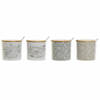 Suikerpot DKD Home Decor Beige Grijs Natuurlijk Bamboe Keramiek 4 Onderdelen 9,5 x 9,5 x 9,5 cm
