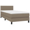 vidaXL Boxspring met matras stof taupe 90x190 cm