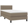 vidaXL Boxspring met matras stof taupe 90x190 cm