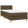 vidaXL Boxspring met matras stof donkerbruin 90x190 cm