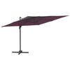 vidaXL Zweefparasol met LED-verlichting 400x300 cm bordeauxrood