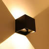 LED Tuinverlichting - Wandlamp - Prixa Kiry - Up en Down - G9 Fitting - Instelbare Lichthoek - Vierkant - Mat Zwart -
