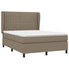 vidaXL Boxspring met matras stof taupe 140x190 cm