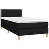 vidaXL Boxspring met matras stof zwart 90x190 cm