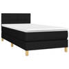 vidaXL Boxspring met matras stof zwart 90x190 cm