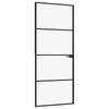 vidaXL Binnendeur 83x201,5 cm gehard glas en aluminium smal zwart