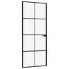 vidaXL Binnendeur 83x201,5 cm gehard glas en aluminium smal zwart