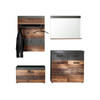 Irwin garderobe opstelling D, grijs Matera decor, Old Wood decor.