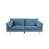 Boom bank 3 persoons velours blauw.