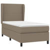 vidaXL Boxspring met matras stof taupe 90x190 cm