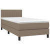 vidaXL Boxspring met matras stof taupe 90x200 cm