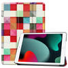 Basey iPad 10.2 2021 Hoesje Kunstleer Hoes Case Cover -Blokken