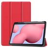 Basey Samsung Galaxy Tab S6 Lite Hoesje Kunstleer Hoes Case Cover -Rood