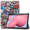 Basey Samsung Galaxy Tab S6 Lite Hoesje Kunstleer Hoes Case Cover -Graffity