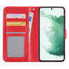 Basey Samsung Galaxy S22 Hoesje Book Case Kunstleer Cover Hoes -Rood