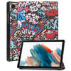 Basey Samsung Galaxy Tab A8 Hoesje Kunstleer Hoes Case Cover -Graffity