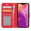 Basey iPhone 13 Pro Max Hoesje Bookcase Kunstleer - iPhone 13 Pro Max Hoes Flip Case Book Cover - Rood