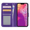 Basey iPhone 13 Pro Hoesje Bookcase Kunstleer - iPhone 13 Pro Hoes Flip Case Book Cover - Paars