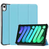 Basey iPad Mini 6 Hoesje Kunstleer Hoes Case Cover -Lichtblauw