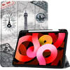 Basey iPad Air 4 2020 Hoesje Kunstleer Hoes Case Cover -Eiffeltoren