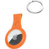 Basey Airtag-Sleutelhanger Hoesje Leer - Sleutelhanger Hoes AirTag Case - Oranje