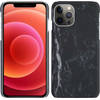 Basey iPhone 11 Pro Hoesje Marmer Case Marmeren Cover Hoes Marmer Hardcover - Zwart