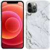 Basey Hoes Geschikt voor iPhone 11 Pro Hoesje Marmer Case Marmeren Cover Hoes Hardcover - Wit