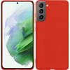 Basey Samsung Galaxy S21 Plus Hoesje Siliconen Hoes Case Cover -Rood