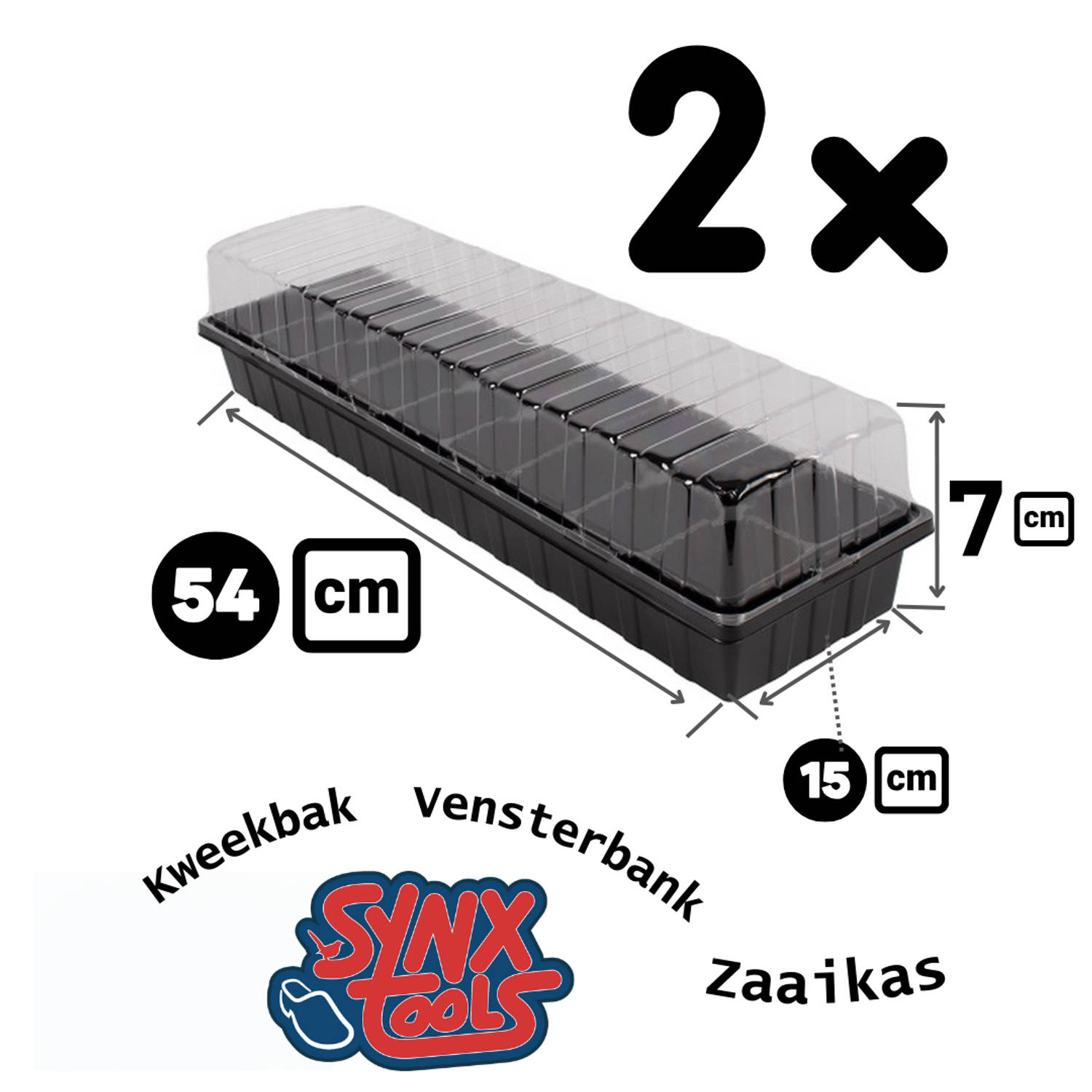 Synx Tools 2x Zaaikas Multi-pack Vensterbank Moestuinbak Moestuinen Bodembewerkers Zaai Kweken Kweek