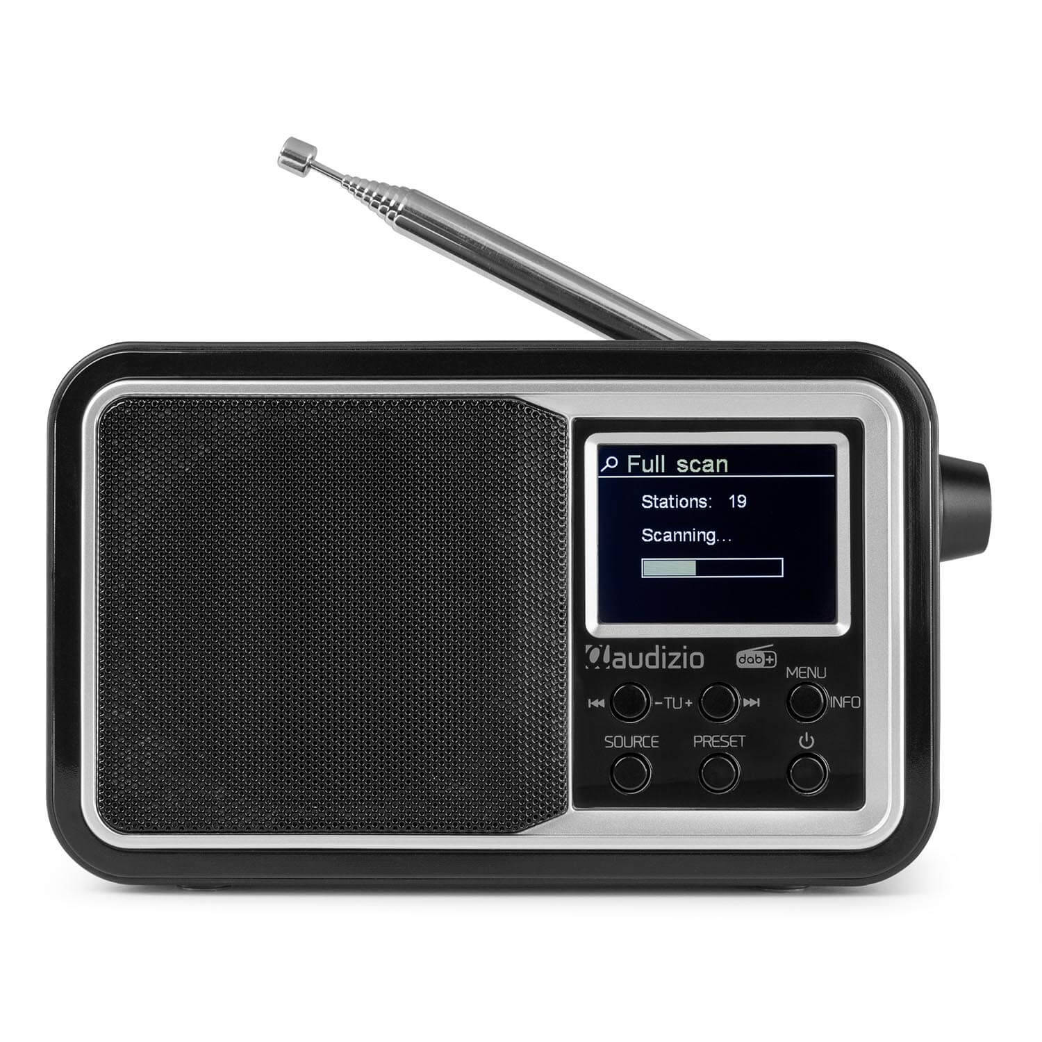 Professor Voorspellen Toestemming Draagbare DAB radio met Bluetooth - Audizio Parma - wekkerradio - FM radio  - retro radio - Zwart | Blokker