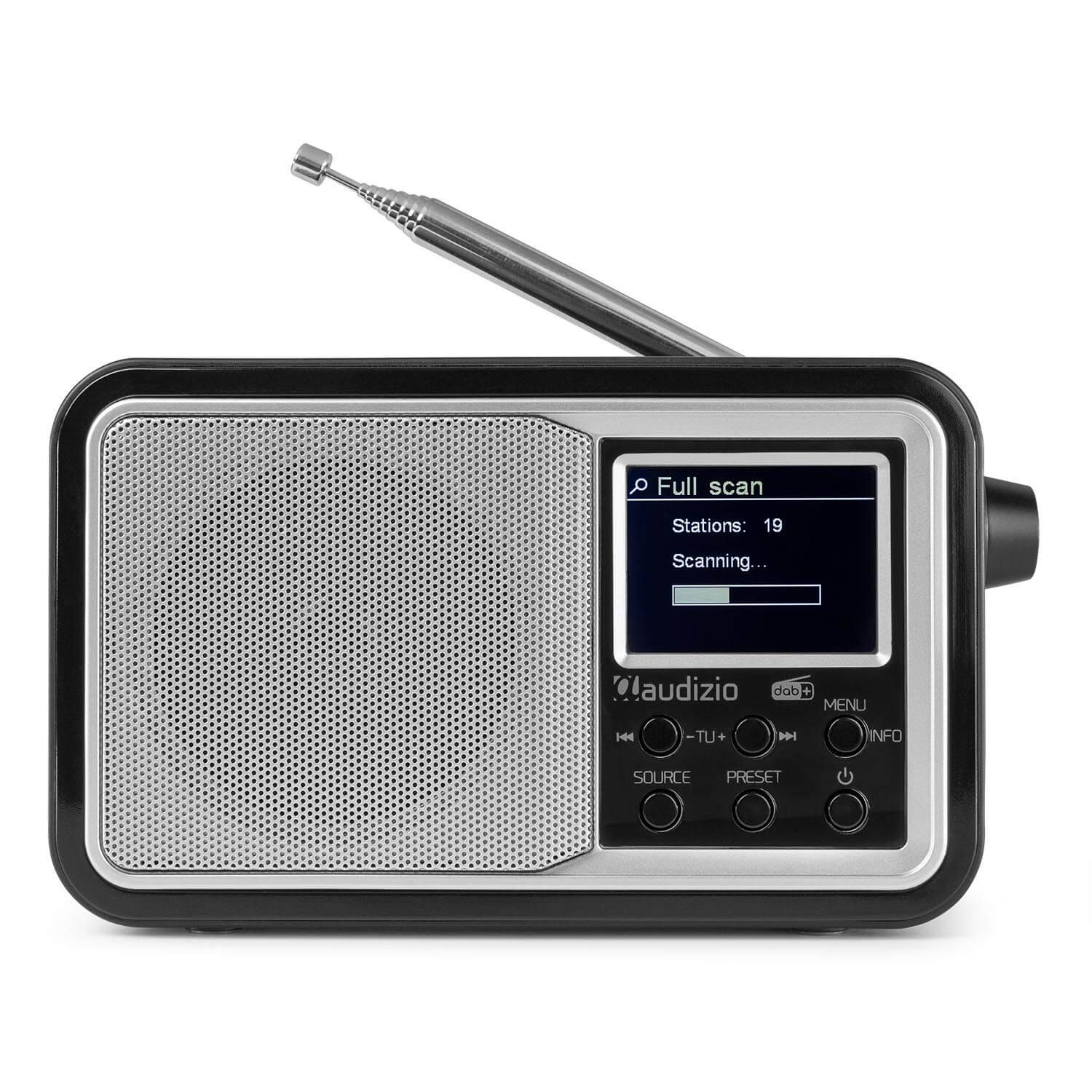 Draagbare DAB radio met Bluetooth - Audizio Parma - wekkerradio - FM - retro radio - Zilver | Blokker
